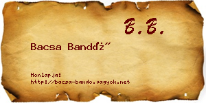 Bacsa Bandó névjegykártya